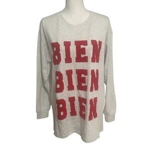H&M Spanish BIEN Graphic Long Sleeve Loungewear Shirt NWOT